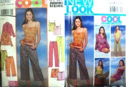 6060 NEW LOOK JR SHIRT-JACKET, STRAPPY TOP,  BOTTOMS PATTERN 3/4-13.14 UNCUT